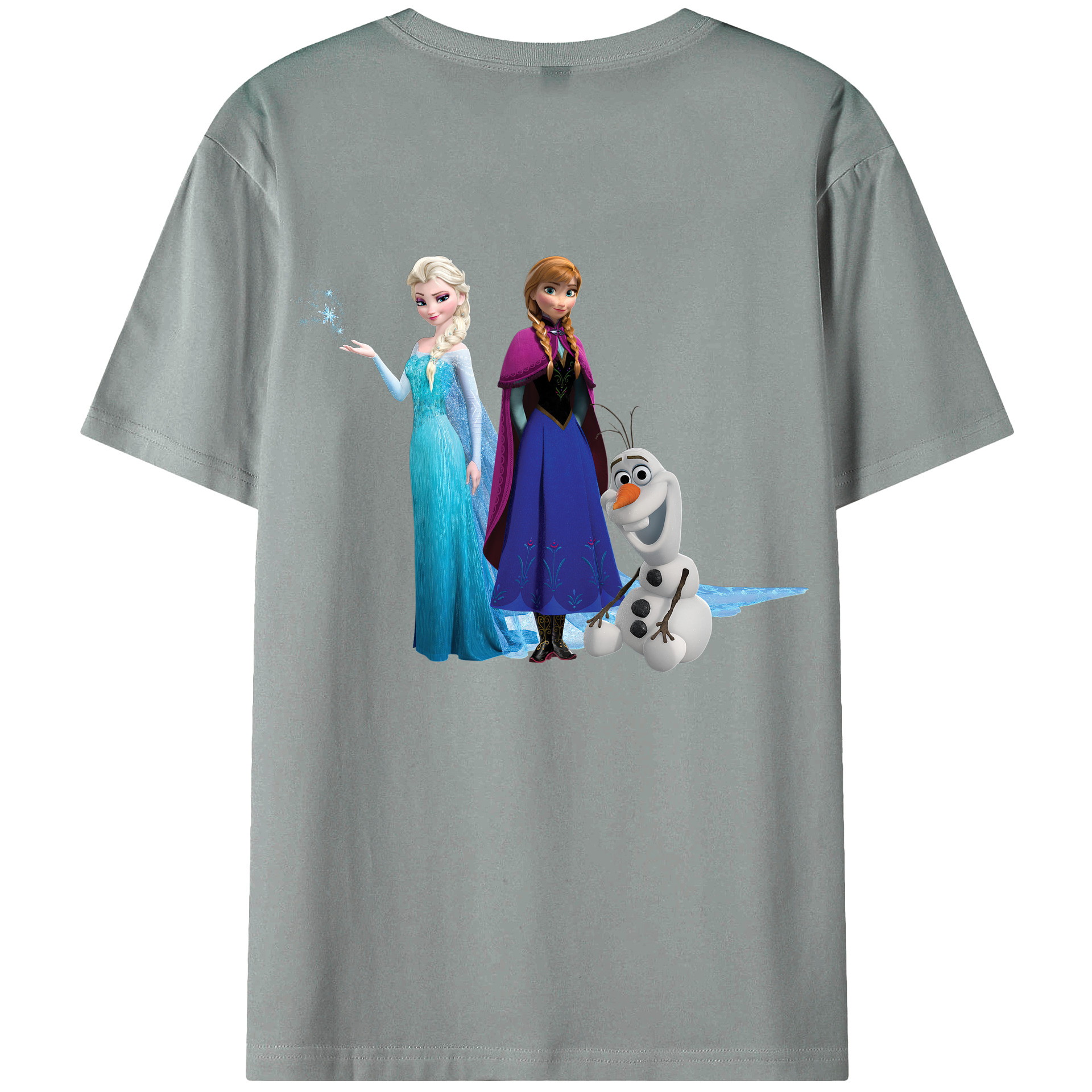 （画像用） アナと雪の女王 アンナ エルサ Frozen Anna Elsa 綿100％ メンズ半袖Tシャツ（バックプリント） 通気性